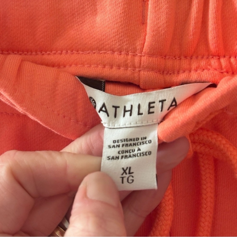 NWT Athleta Women’s Sz XL Heavyweight Terry Sportie Short in Mimosa Pink - Picture 4 of 11